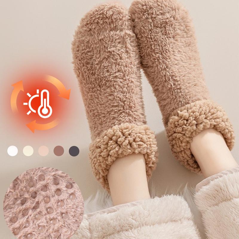 Womens Winter Slipper Socks Non Slip Grip Thermal Fuzzy Floor Socks Cozy Indoor Sleep Socks Thick Plush Fleece Lined Ankle Socks