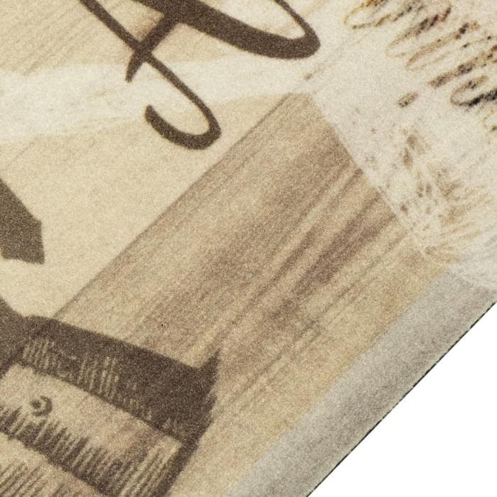 VidaXL Tapis de Cuisine Lavable Imprimé Café, Paillasson Antidérapant, Tapis de Sol, Tapis devant Évier, Moderne, Marron 4005578