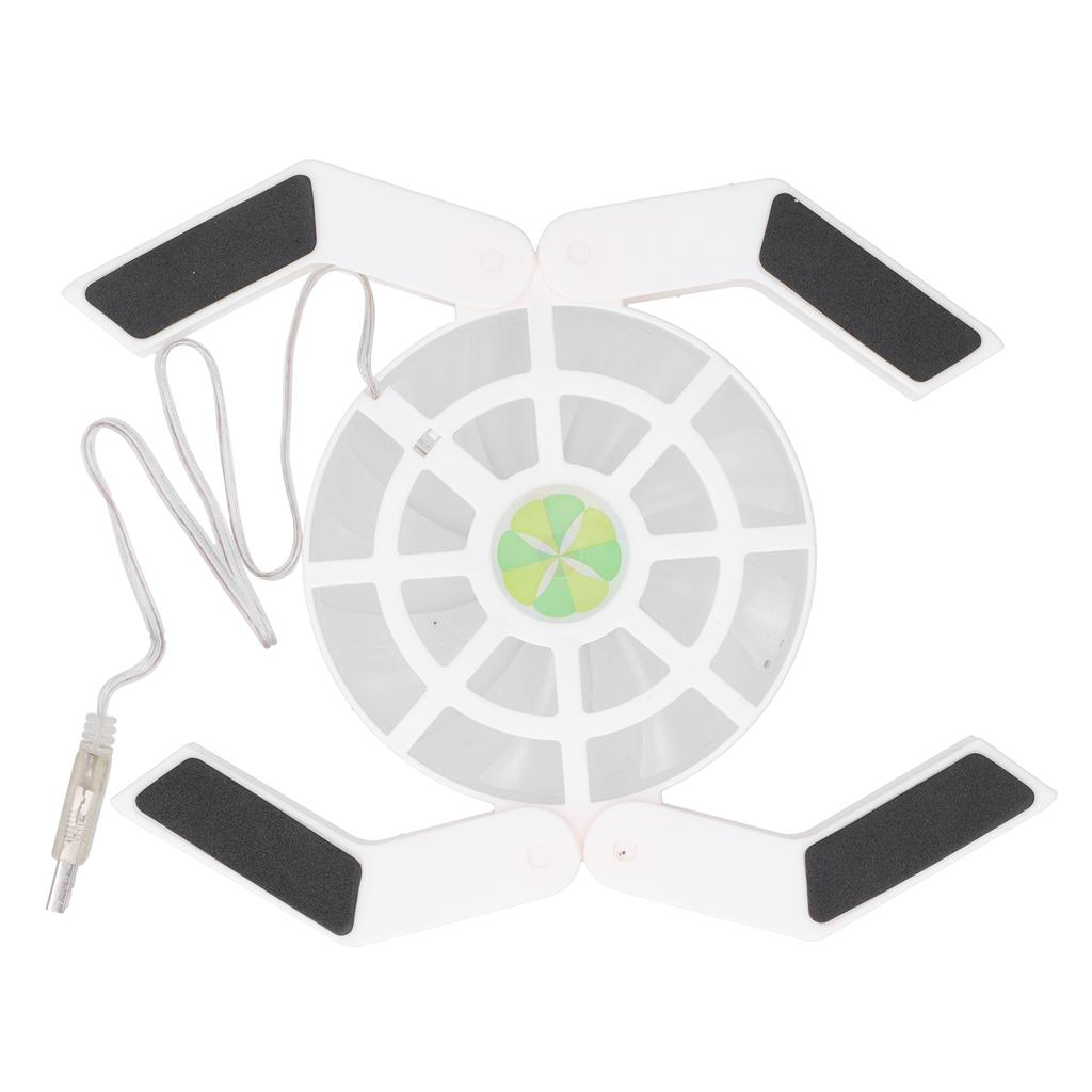 Laptop Cooler Pad with Luminous Large Fan USB Notebook Computer Foldable Stand DRS08(White )