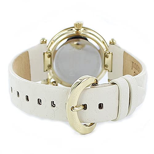 Vivienne Westwood Women's Leather Watch with Shopper Bag, Black, White, and Pink Orb Charm (VV006WHWH, White Shopper Bag Included) [Parallel Import]