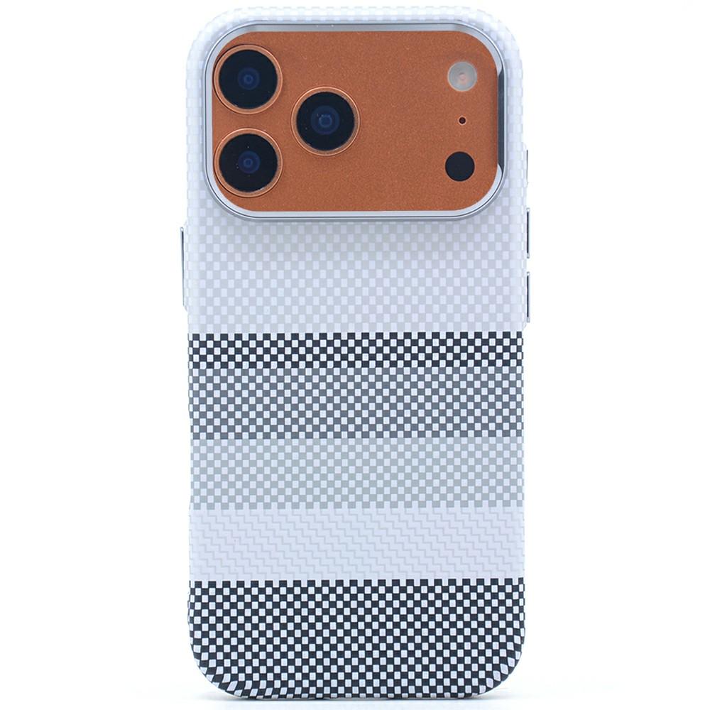 For iPhone 17 Pro Magnetic Case Carbon Fiber Texture Water Transfer PC Phone Cover