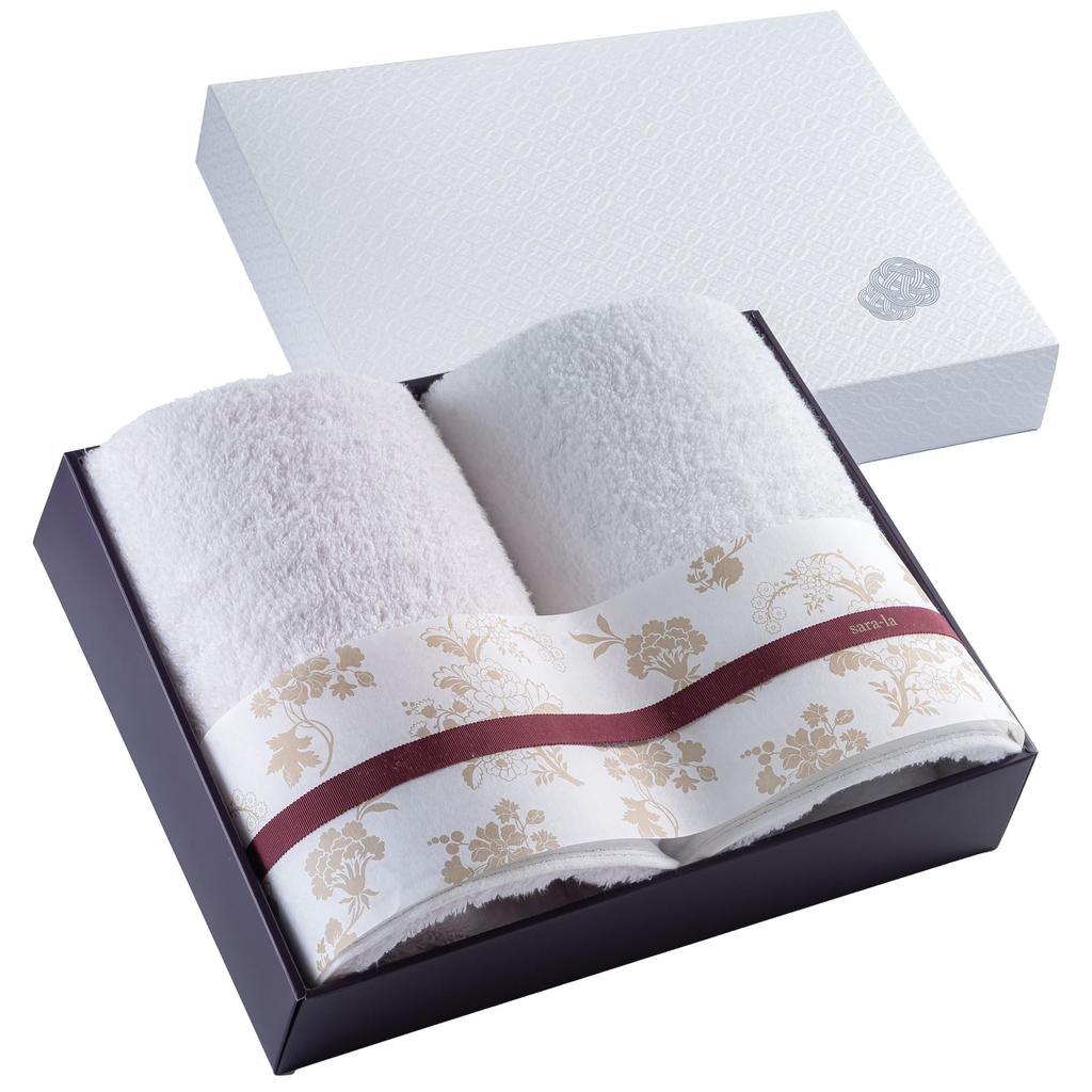 Imabari Towel Towel Bath Towel Made In Pink Perfect for Baby BT2 Set, Gift, 100% Cotton, Japan, Sara-la (Sarara) "Irodori" 2-piece Set, & White,
