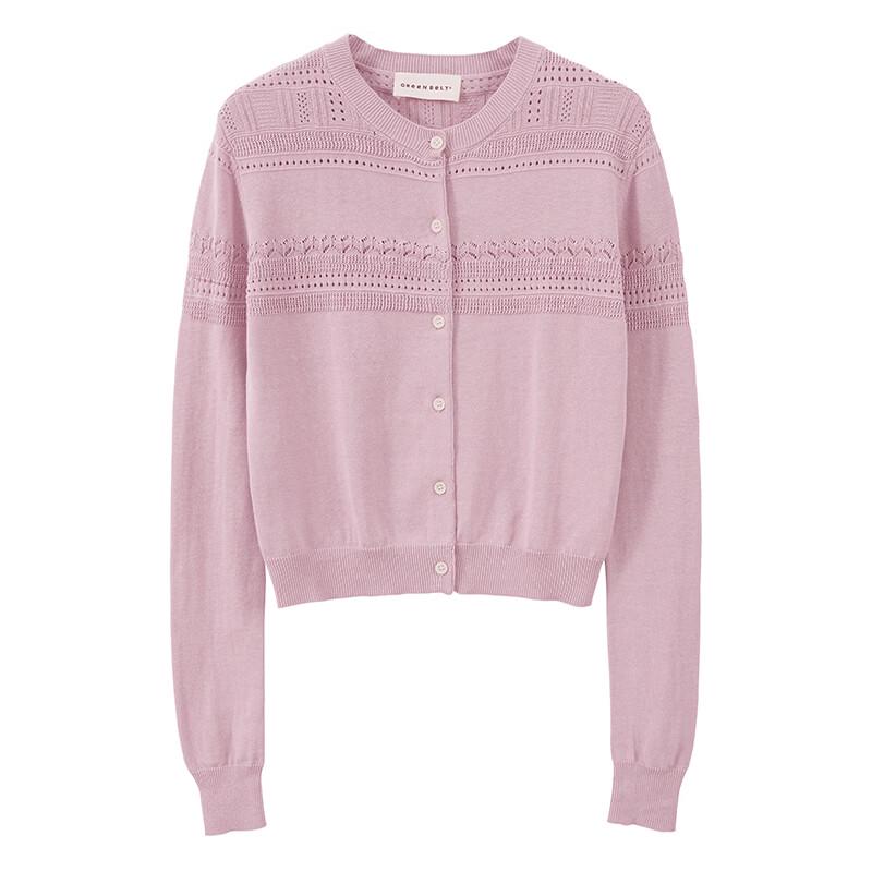 Women's Cotton Linen Hollow-out Jacquard Cardigan