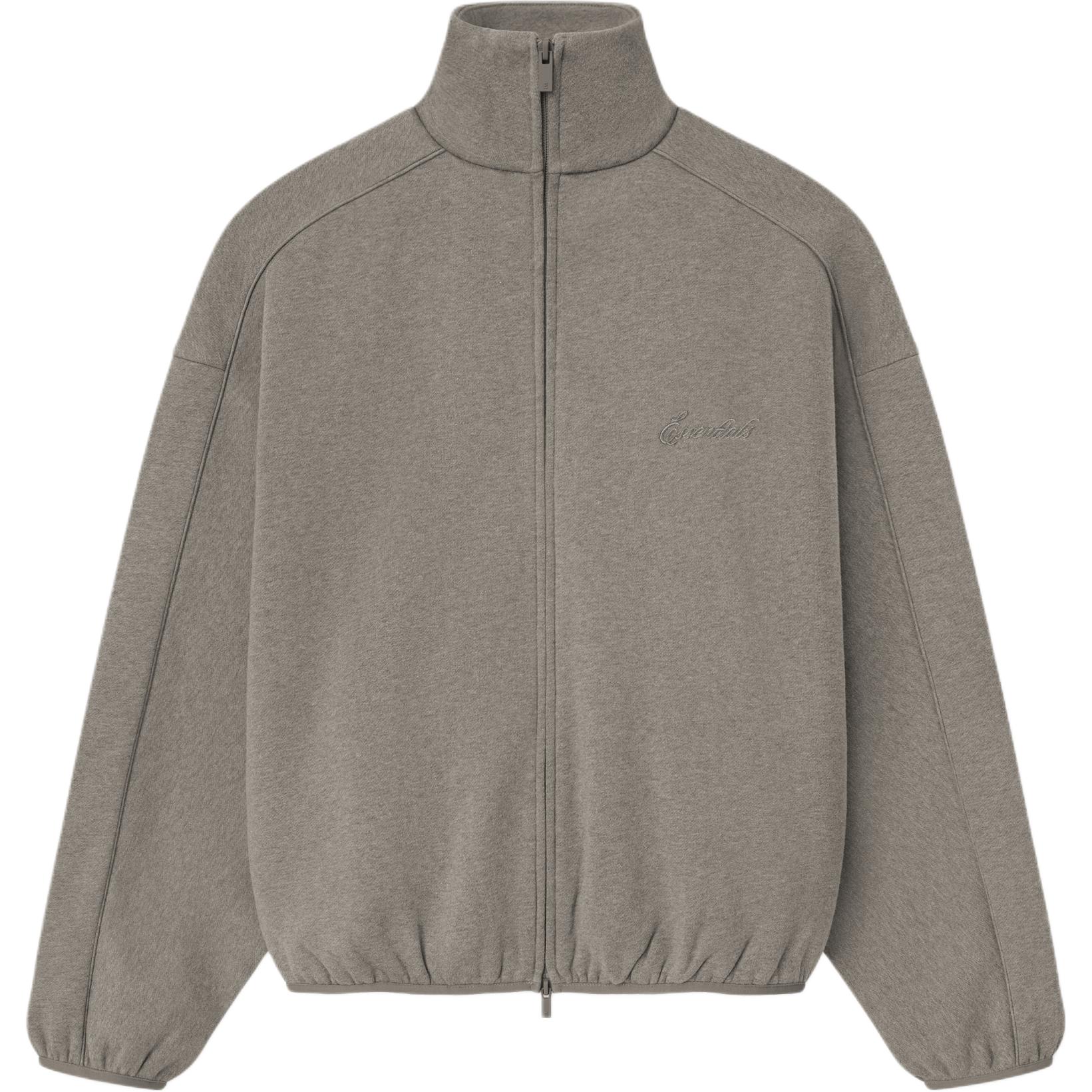 

Fear of God Essentials Modern Fleece Track Jacket With Piping Homestead Heather Men Outerwear Tan 202SP256893F XS