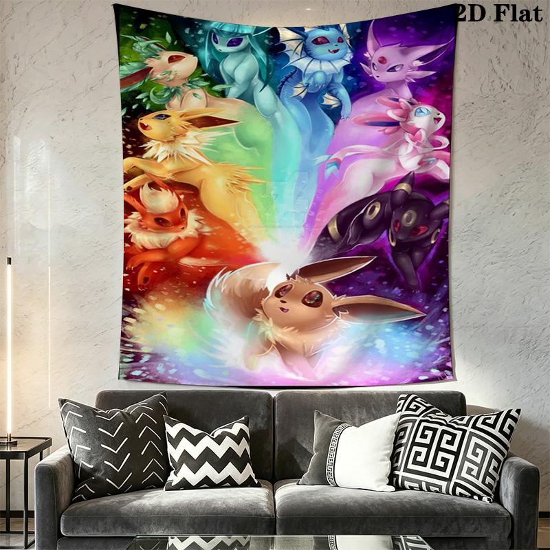 Pokmon Eeveelutions Tapestry Wall Tapestry Wallmounted Background Cloth Background Cloth Soft Atmospheric Background Cloth