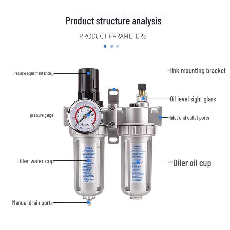 Pneumatic Air Compressor Oil-Water Separator & Pressure Reducing Valve Lubricator SFC/AD Series