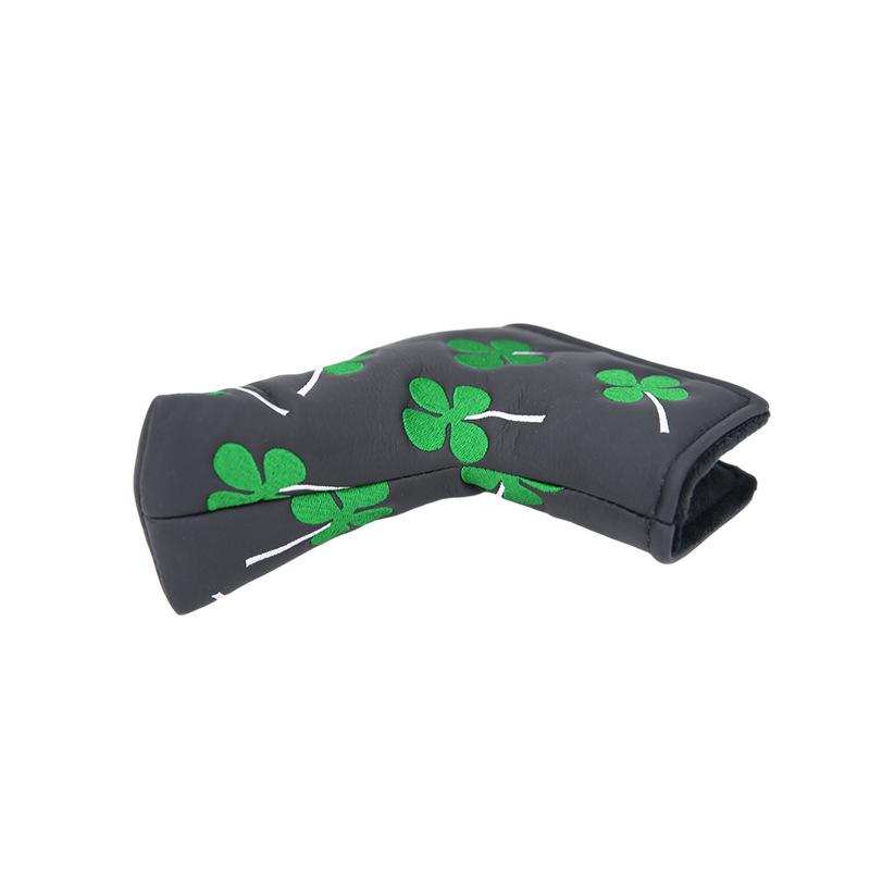 Four-Leaf Clover Golf Putter Cover - Thick Plush L-Shaped Club Protector