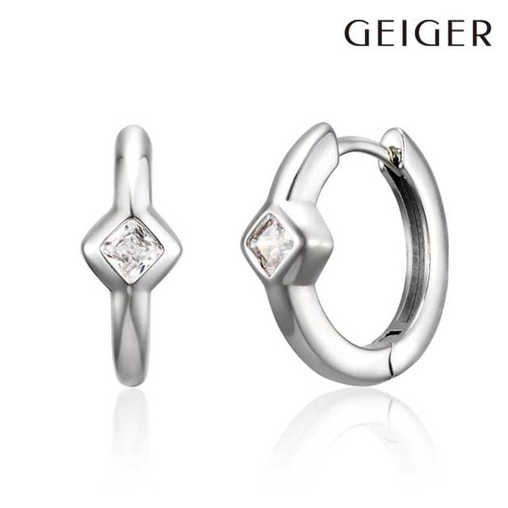 Silver Square Point Waterdrop Hoop Earrings by Gisvee151