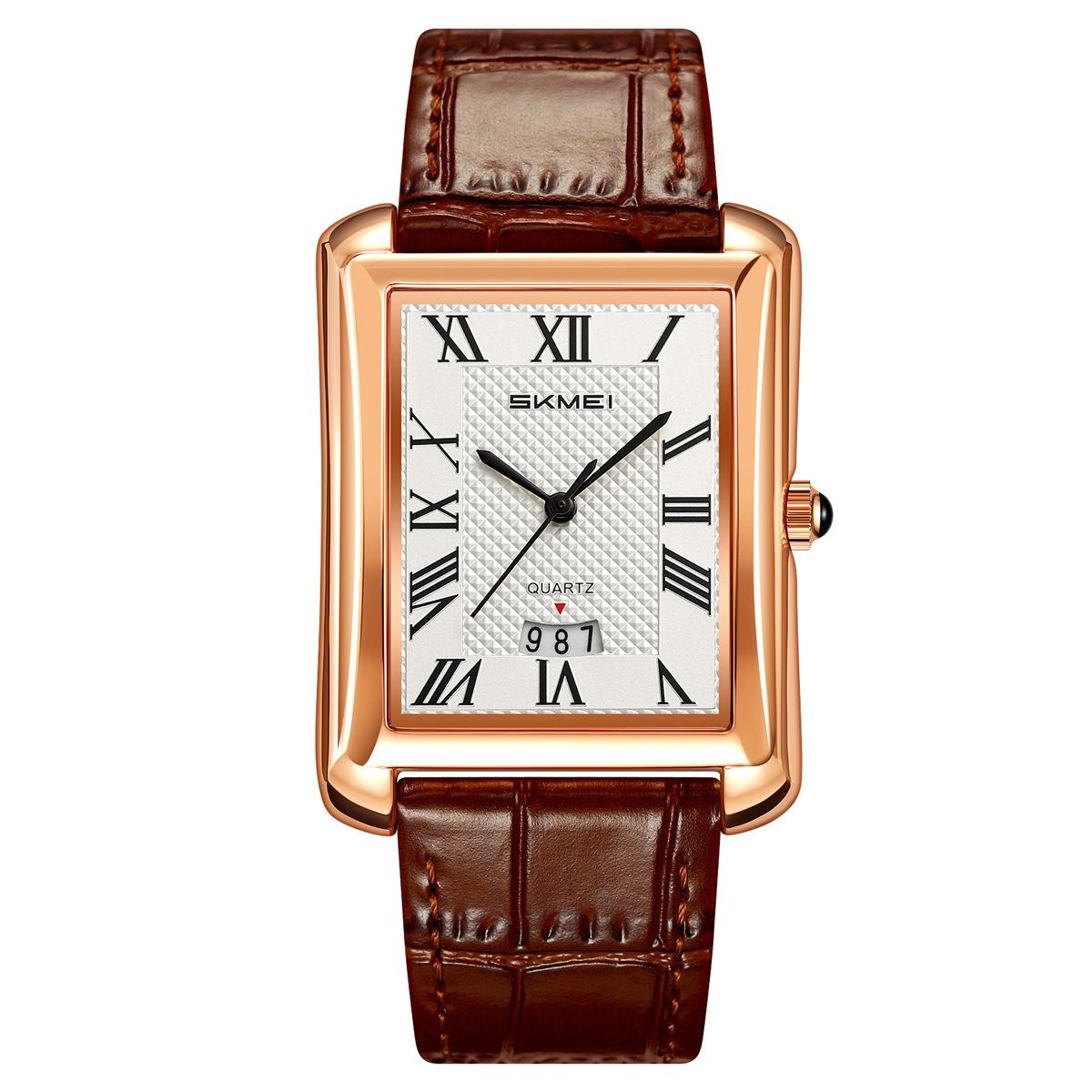 Square Quartz Watch Men s Belt Retro Watch Classic Business Calendar Watch