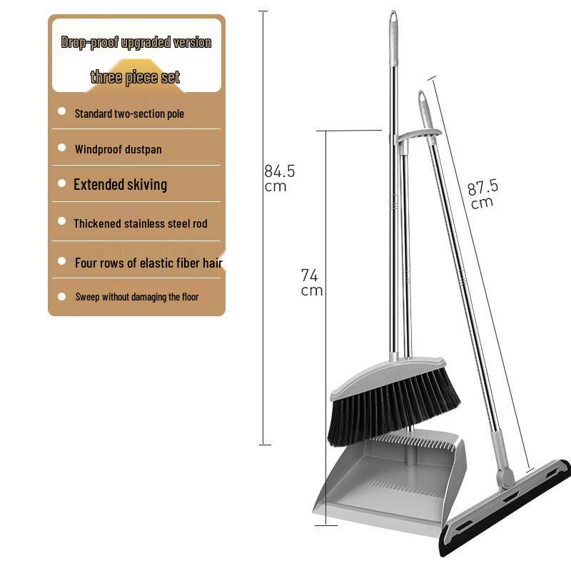 Li Lin Soft Bristle Broom and Dustpan Set with Teeth - High Quality Household Sweeping Combo