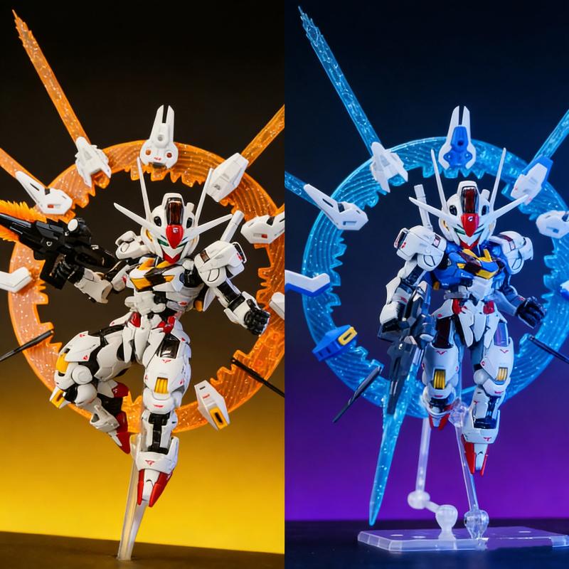 In Stock Supa-Mgsd Aerial Q Version Assembly Model Kit Mobile Suit Action Figures Two Tone Modified Parts Collectable Toy Sets Gifts