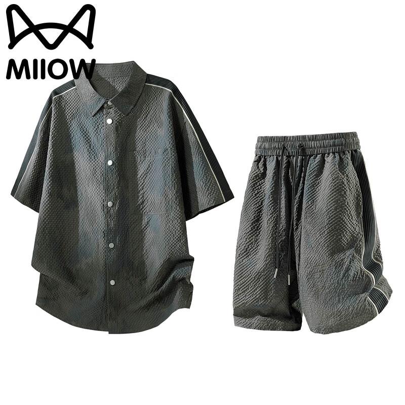 Mao Ren Men's Summer American Style Polo Top & Capris Set
