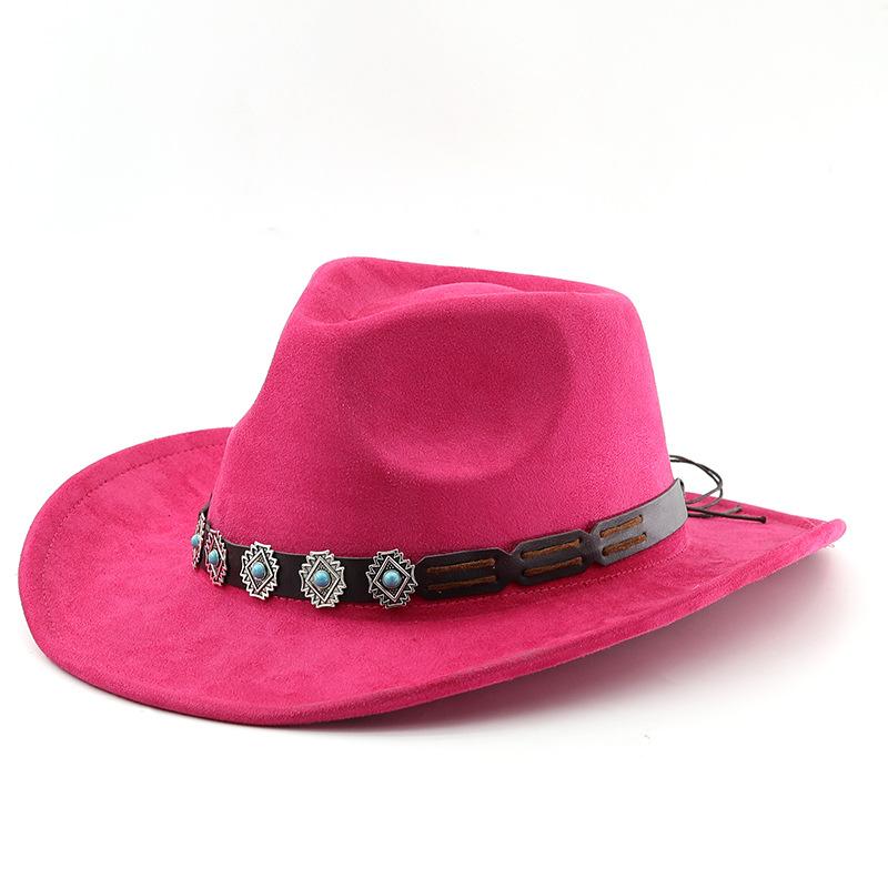 Suede ethnic style tibetan style western cowboy hat top hat fall and winter men's and women's felt hat peaked edge jazz hat hat