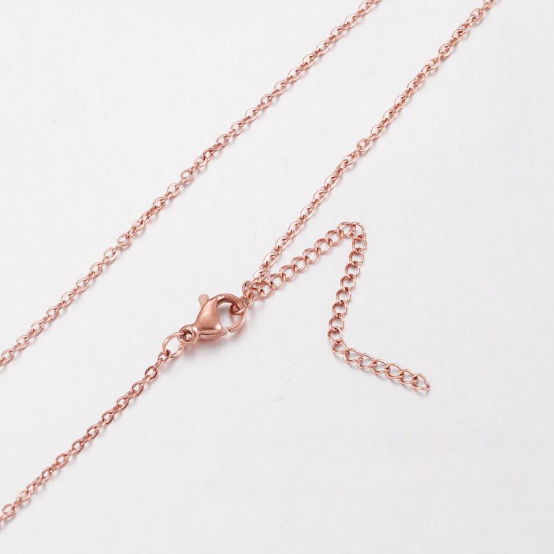 

Ожерелье из нержавеющей стали с крестом и круглой цепочкой из розового золота 1 мм/2 мм для женщин и мужчин, ювелирные изделия своими руками, тонкий браслет, ожерелье 1mm-45+5cm розового золота