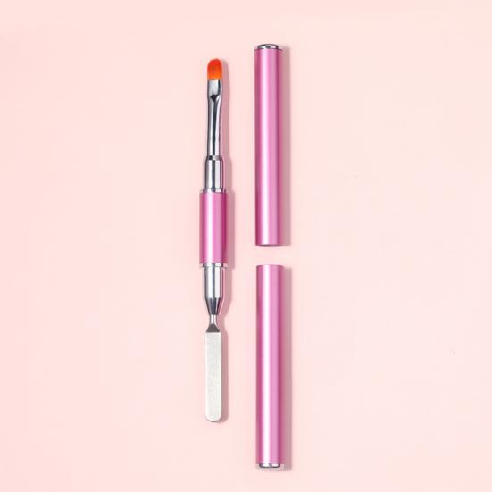 Yousheng Universal Nail Art Pen Easy Use Stainless Steel Dual Ended 2 in 1 Gel Nail Brush for Home