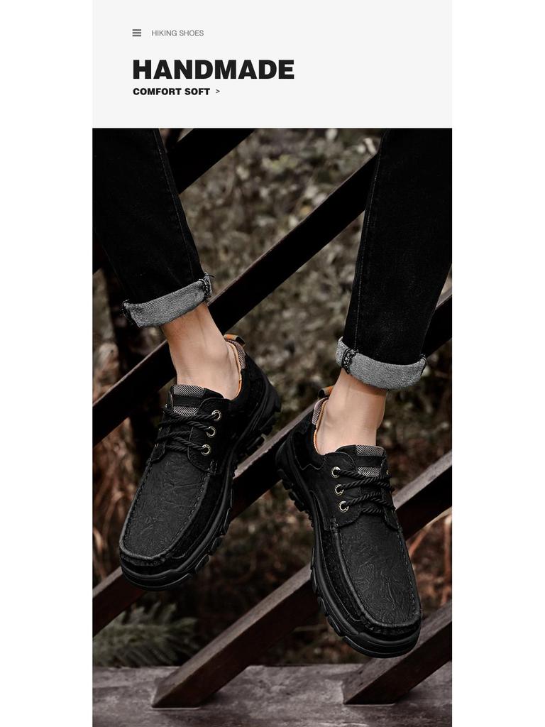 Men's Genuine Leather Thick Sole Hiking & Casual Shoes