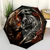 Yin-Yang Tiger Löwe Drache Automatischer Faltregenschirm Mit 8-Speichen-Design Kompakter Regenschirm Für Outdoor-Freizeit Und Den Alltag Perfektes Geschenk Für Einen Freund