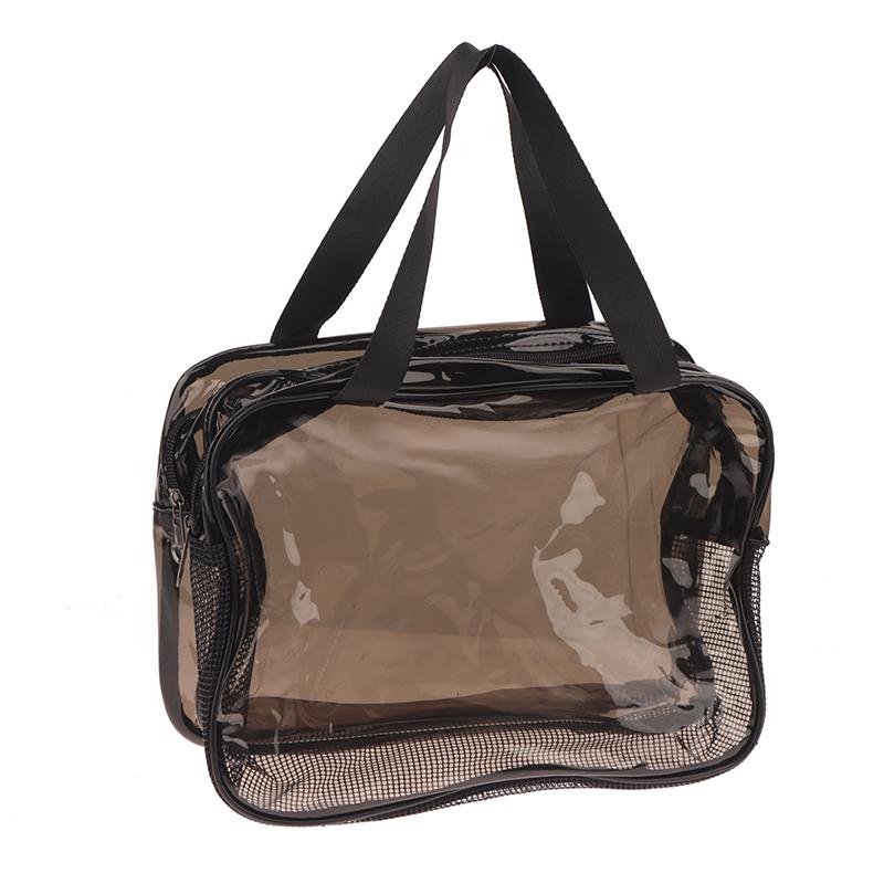1pc Double Layered Large Capacity Cosmetic Organizer Portable Travel Wash Bag Female Transparent Waterproof Makeup Pouch