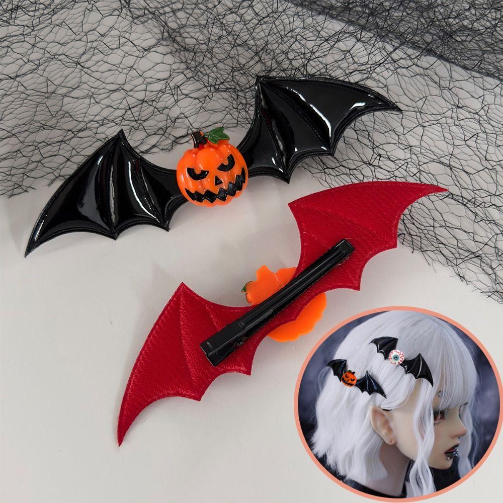 4PCS Resin Bat Wings Hair Clip Y2k Bat Duckbill Side Clip Gothic Halloween Hairpin  Girls