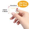 Festive Christmas Gift Tags - Self-Adhesive, Reusable, Semi-Matte Synthetic Paper Labels with Snowman, Santa, and Tree Designs