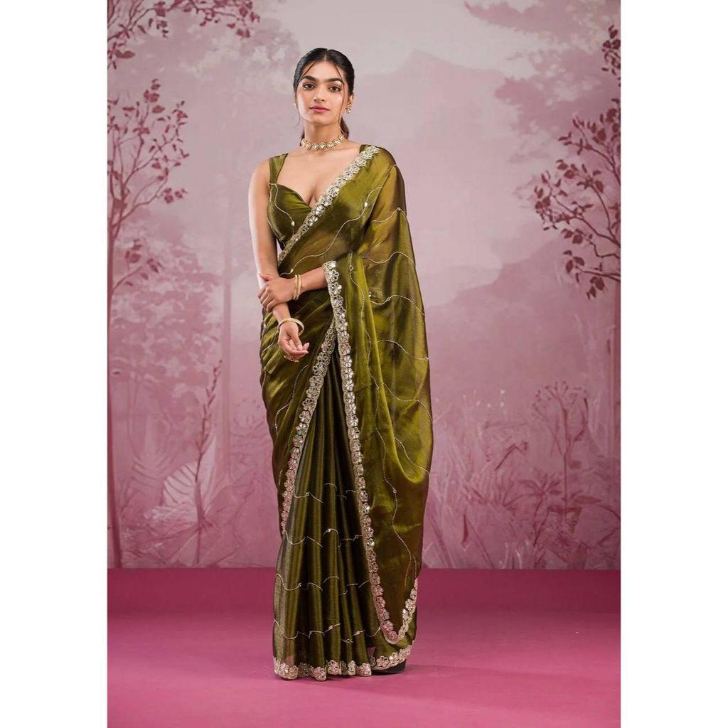 Premium Designer Mirror Work Saree Collection