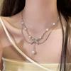2024 Vintage Double-Layer Pearl Necklace with Heart Pendant