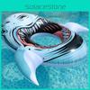 Realistic 3d Printed Shark Swim Ring Thick Pvc Inflatable Float Adult Water Buoy Lifesaver Whale Head Ride