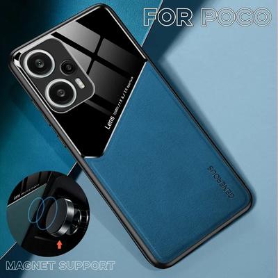 Capa protetora magnética de couro de luxo para carro para Xiaomi POCO C65 M6 X6 F6 X4 X5 F5 NFC F3 GT M4 M3 X6Pro M5S C55 C61 Capa de proteção à prova de choque