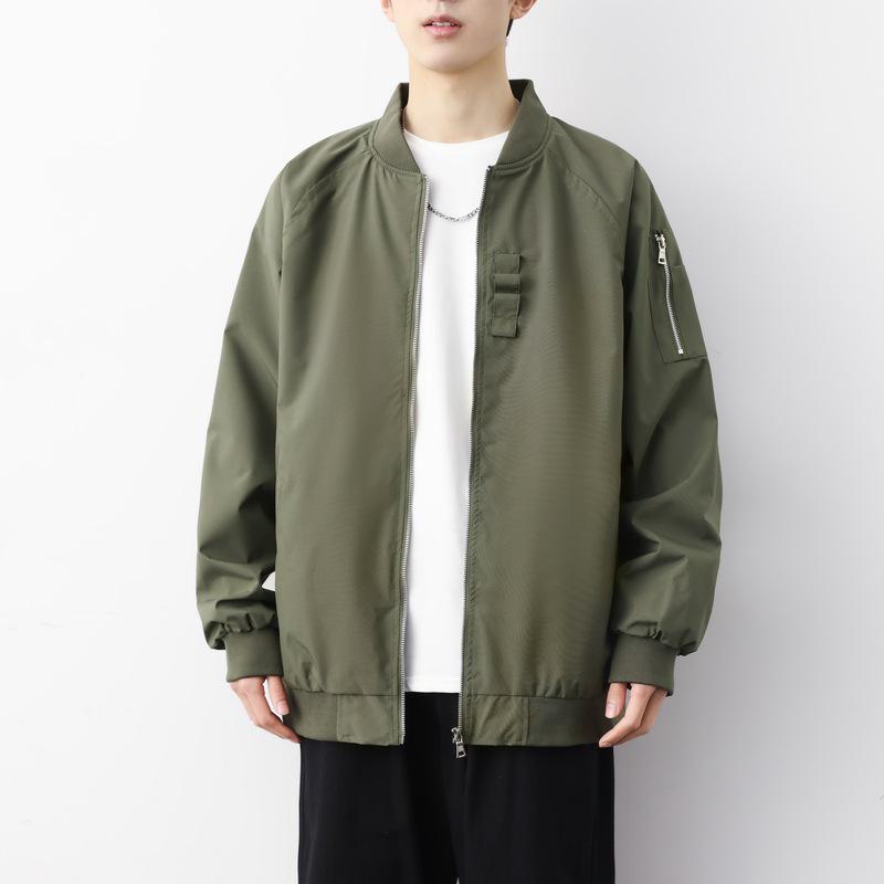 Herren Modische Lässige Pilot Jacke mit Baseballkragen für Herbst und Winter