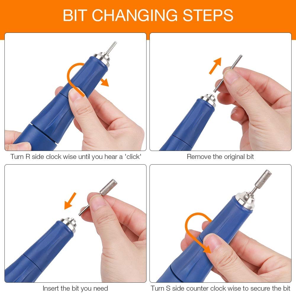 65W Strong 210 105L Nail Drills Manicure Pedicure Machine Electric Strong Nail File Polishing 35000RPM Nails Art Grinding Device