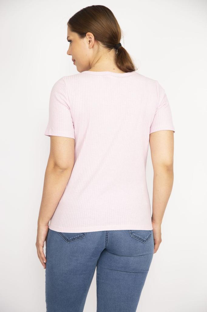 Damska Bluzka Duży Rozmiar Zielona Dekolt V Zapinana na Guziki Z Przodu Kamizelka Materiał Krótki Rękaw Bluzka