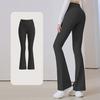 Women High Waisted Flaring Leggings Tummy Control Hip Lifting Yoga Pants Stretch No Front Seam Bell Bottoms Workout Trousers