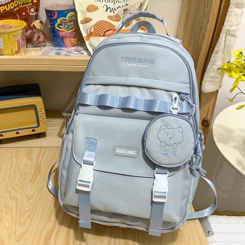 School bag children, primary school students, girls, junior high school students, college students, high-value splicing backpack