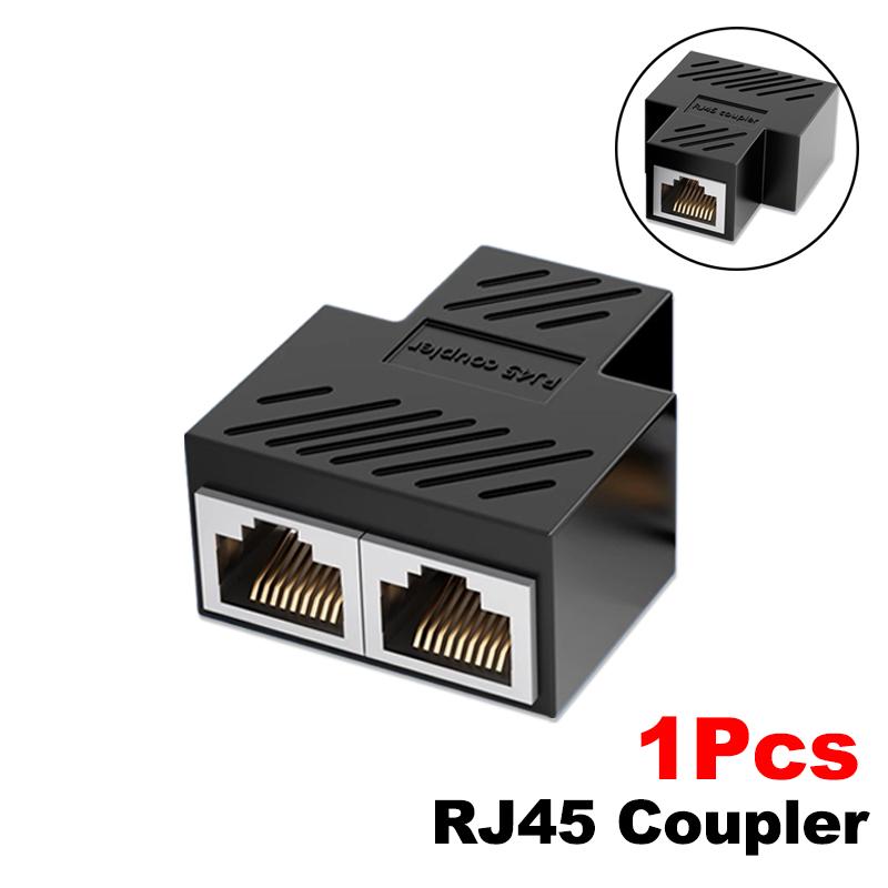 

Розгалужувач RJ45 Cat6 Cat5e Адаптер-подовжувач Ethernet-кабелю 1 до 2 Подвійний гніздовий RJ45 Інтерфейс LAN 1000 Мбіт/с Роз єм Ethernet-розетки 1Pcs
