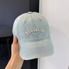 Vintage Washed Denim Letter Embroidered Baseball Cap Children's Versatile Wide Brim Sunshade Sunscreen Hat Tide