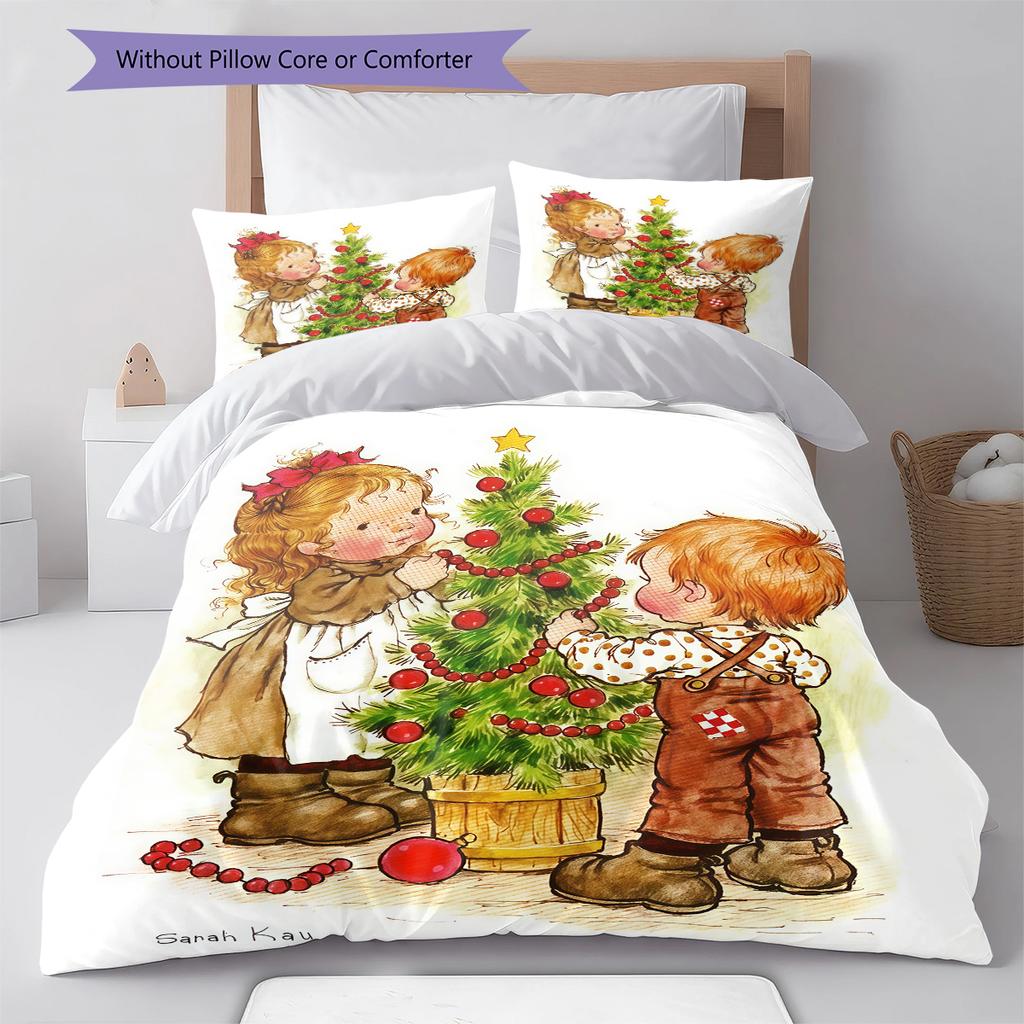 SaraKey Pattern Bedding,Quilt Set Quilt Cover Pillowcase Home Birthday Gift (1 * duvet cover + 2 * pillowcase, without core)