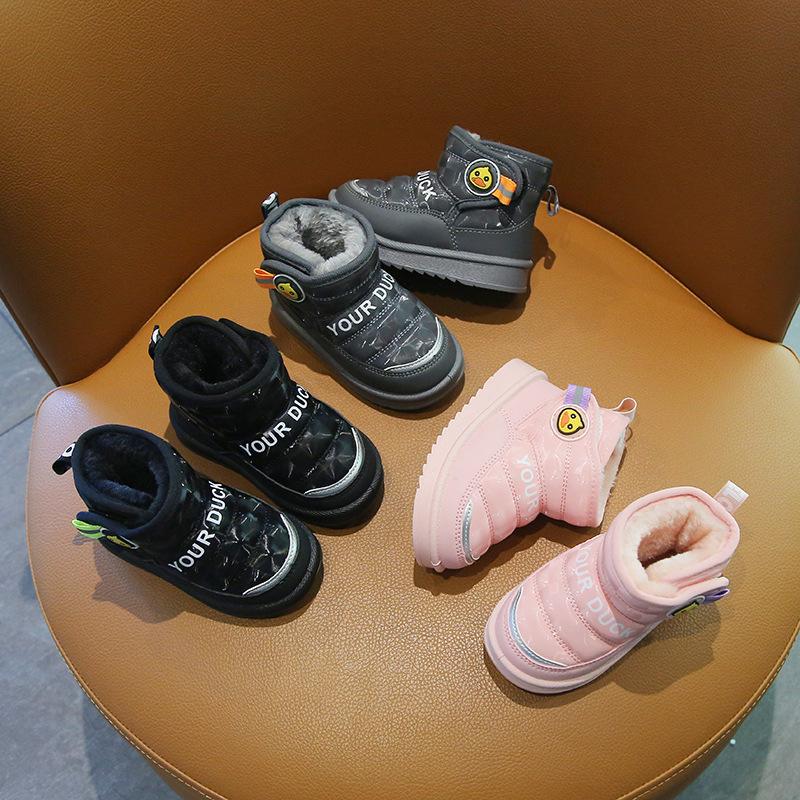 New boys waterproof thickened baby cotton shoes soft sole girls velvet warm children's cotton boots