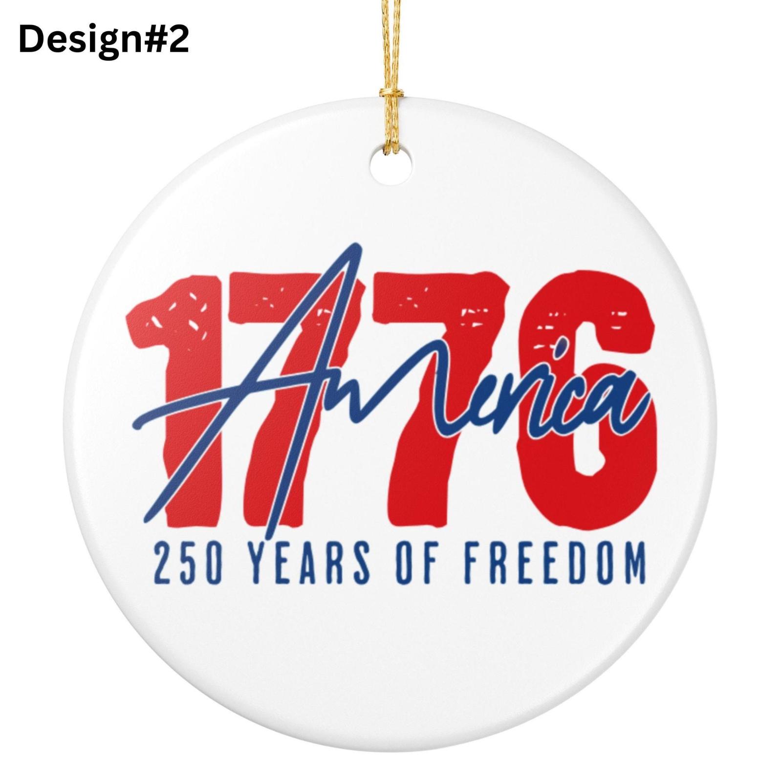 USA 250th Anniversary Ornament 1776 To 2026, Patriotic Christmas Ornament, America 250 Years Keepsake, USA Ornament, One Size
