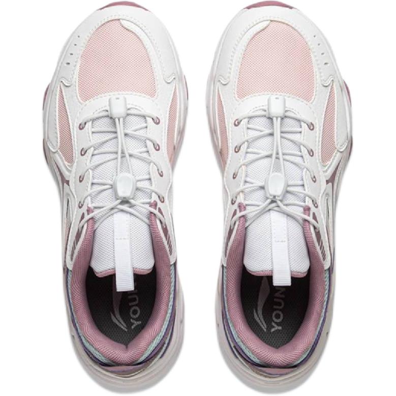 Li Ning Kids 90 Planet Sports Lifestyle Synthetic Leather Comfortable Versatile Non-Slip Wear-Resistant Low-Top Casual Shoes YKCV034-4