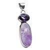 Amethyst & Other Natural Gemstone Ethnic Pendant Jewelry 2.5" J 1538
