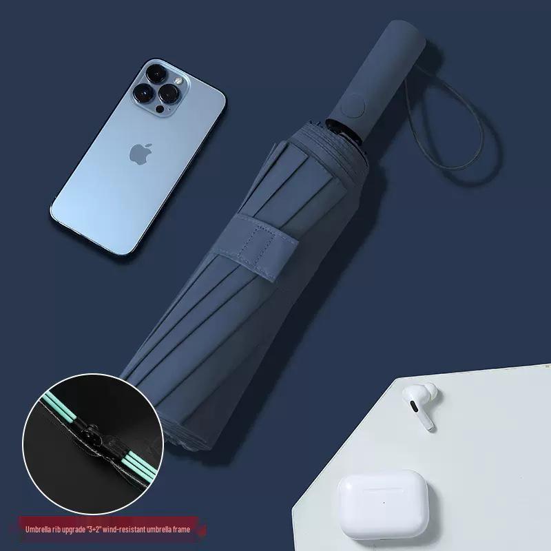 Automatic 60-Rib Folding Umbrella with UV Sun Protection