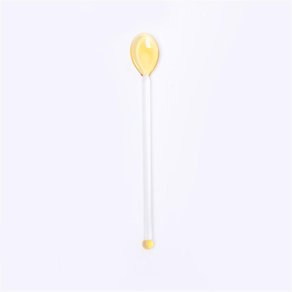 Glass Coffee Scoops With Long Handle Colorful And Cute Teaspoon Kitchen Accessories Milk Dessert Ice Cream Spoon