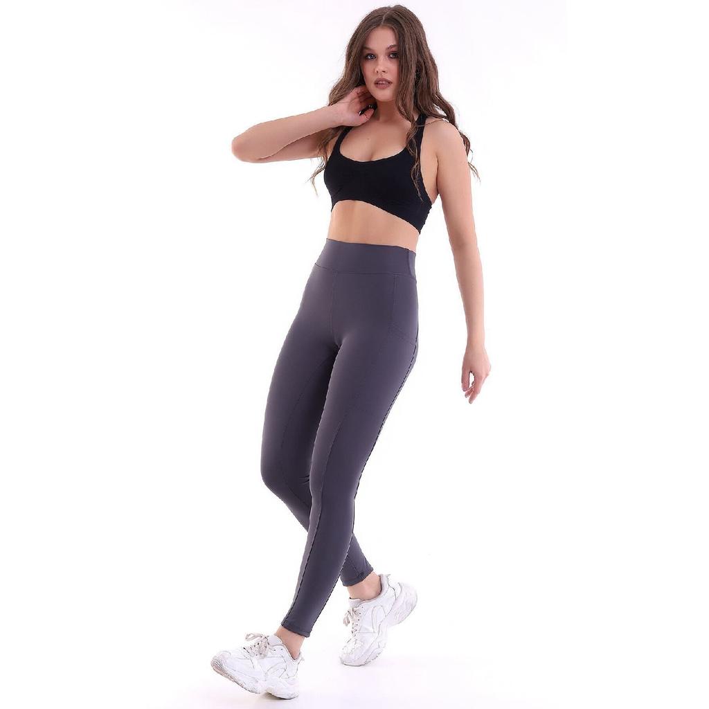 Black Women's Sports Tights Double Pocket Firming Tights Leggings