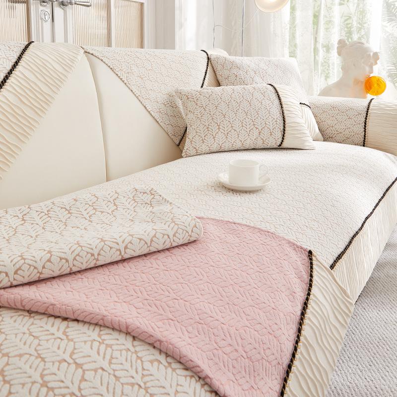 Modern Minimalist Style Chenille Sofa Cushions Four Season Universal Anti Slip Dustproof Sofa Cover Cloth Towel For Living Room