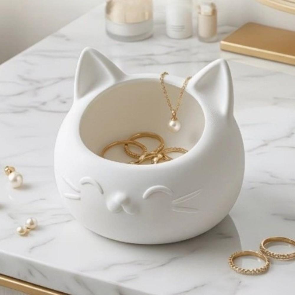 Cat-Shaped Desktop Storage Container 3D Printed Storage Tray Cute Storage Box  Office Desk