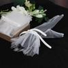 WG020 Elegante Hochzeit Braut Kurze Weiße Handschuhe Atmungsaktiver Tüll Schleife Braut Brautjungfer Damen Festzug Abschlussball Handschuh