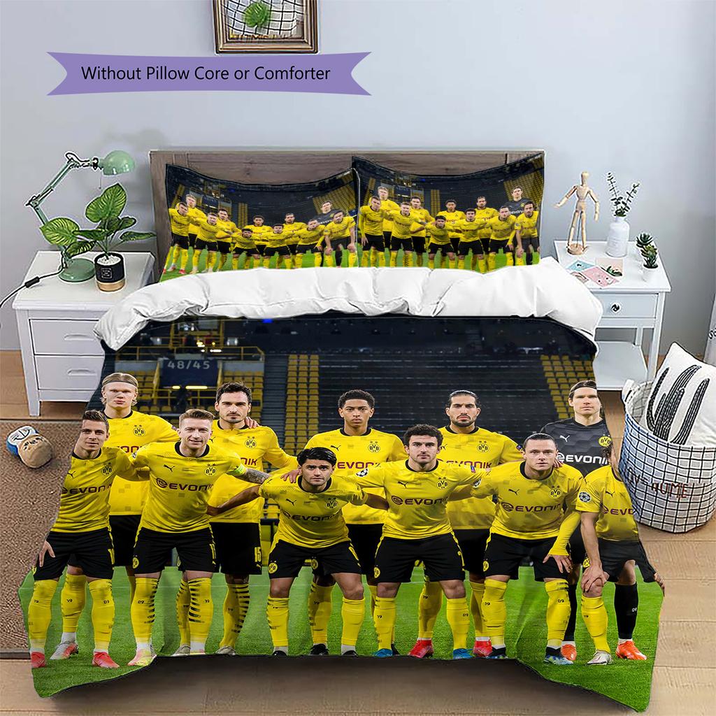 Dortmund Pattern Bedding Home Decoration Birthday Gift (1 * duvet cover + 2 * pillowcase, without core)