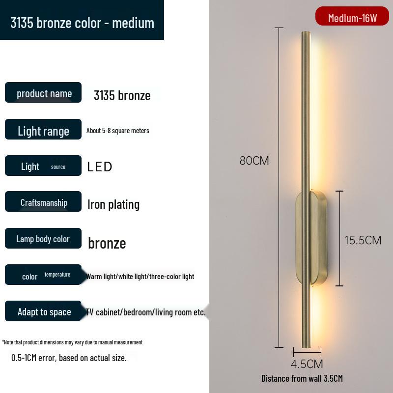 Modern Minimalist LED Anti-Glare Wall Light: Creative Indoor Lamp for Bedroom, Living Room, or Restaurant