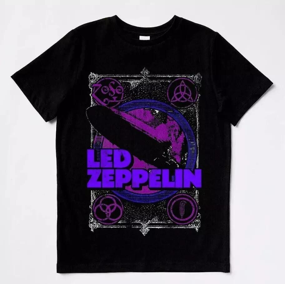 Led Zeppelin T-Shirt Tops tees Men's Women's LED ZEPPELIN Rock Band Vintage Black Tour Full Size