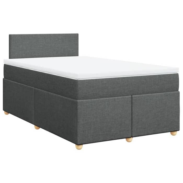 Maison Exclusive - Sommier à lattes de lit avec matelas gris foncé 120x190cm tissu